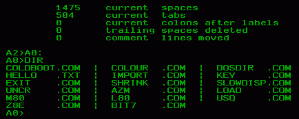 Snapshot of a CP/M screen