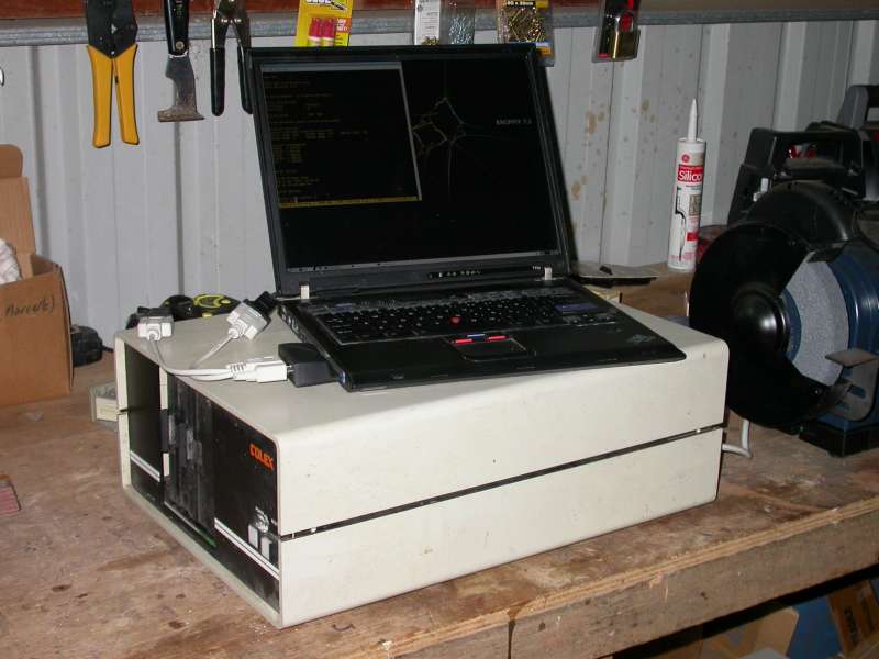 Computer on my workshop bench